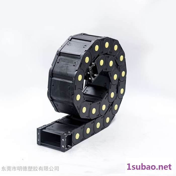 QF黄点增强封闭25*57mm(40*76mm)明德塑胶机床尼龙工程拖链批发机械拖链厂家机器拖链坦克链机械手配件 护线槽图4