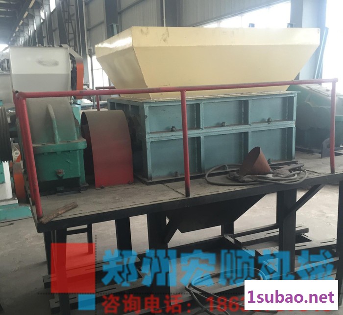 直销轮胎橡胶铁皮金属物品双轴撕碎机 管材大型木块破碎机图2