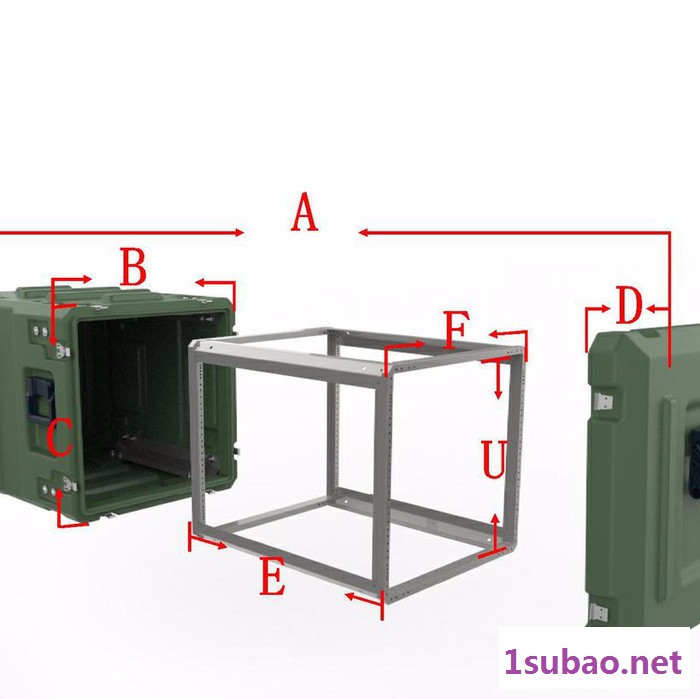4U滚塑减震机架箱影音箱移动机柜服务器箱服务器机柜 19英寸机架箱图3