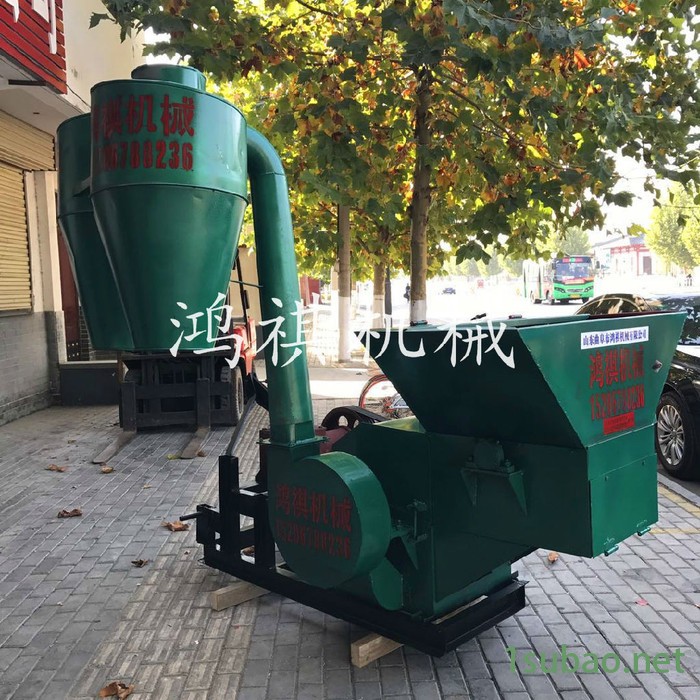 自动进料粉碎机视频图片 吸尘装置粉碎机 鸿祺HH锤片饲料粉碎机图2