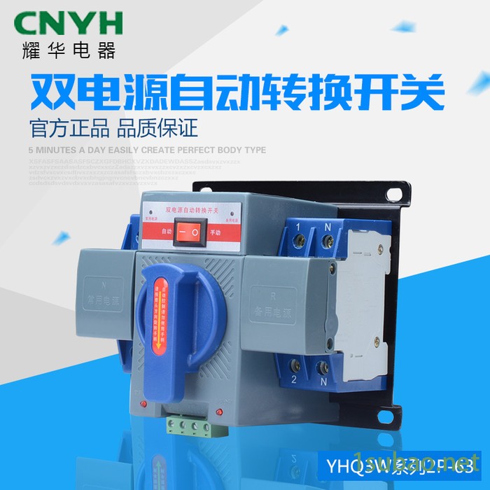 中国耀华双电源自动切换转换开关装置2P/63A新型控制器迷你微断型图3