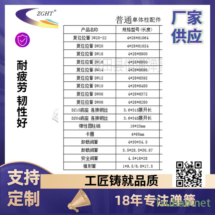 《厂家生产》恒通弹簧-煤矿设备配件（连接钢丝、卡圈、圆柱销、安全阀簧以及采煤设备弹簧、支架弹簧，并订做各种弹簧）。图4