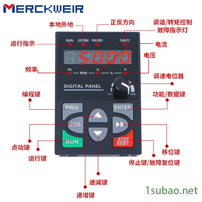 默克韦尔迷你型矢量变频器380V重载变频器 2.2 KW工业级现货供应质保18个月量大优惠图3