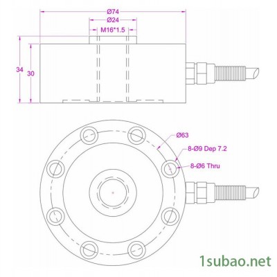 10kN压力传感器5kN气缸推力测量3kN压力负荷传感器