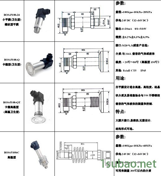 供应BOS-P108/208压力传感器图2