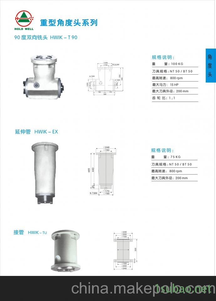 供应豪力辉HWIK-T90重型角度头系列  90度双向铣头图2