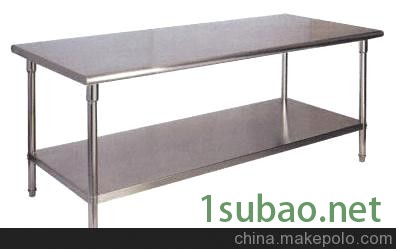 供应厨房设备，不锈钢工作台，拉门工作台图2