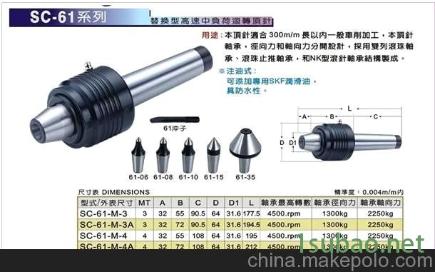 优势供应台湾顺城中负荷高速回转顶针SC-61-M-4图1