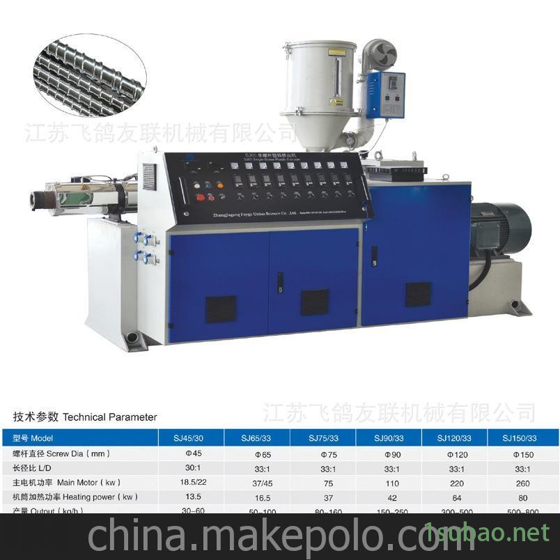 SJ65/30单螺杆挤出机 PP PE塑料挤出机 塑料生产设备图6