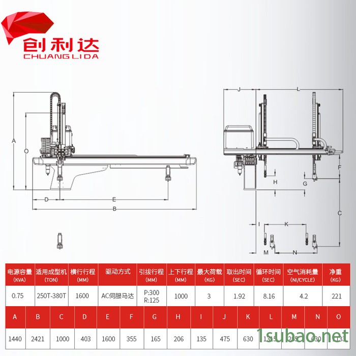 伯朗特注塑机械手BRTB10WDS1P0注塑机械手臂现货批发伺服机械手图3