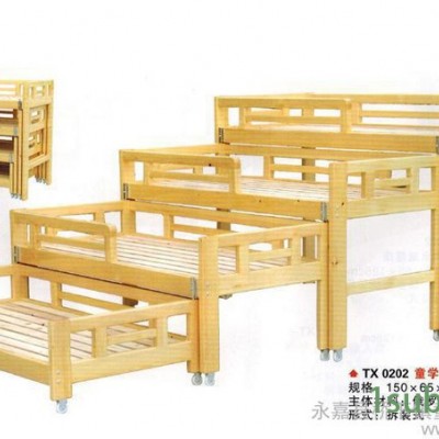 直销 实木木质四层推拉床 幼儿园推拉床 儿童实木床 家具床