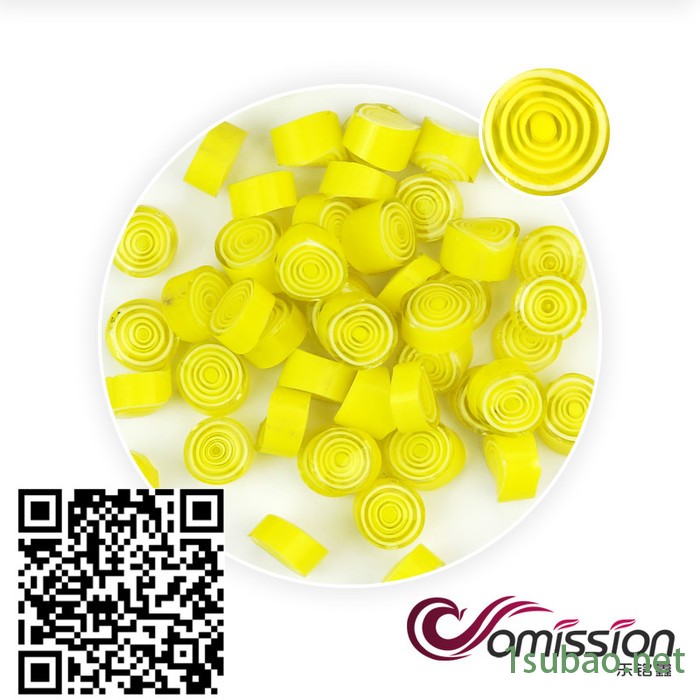 曼德1707006-2-5DIY工具刀具50克装热熔琉璃玻璃块黄颜色大圈图案千花微波窑炉玻璃图2