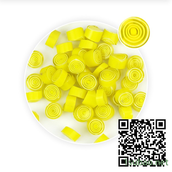 曼德1707006-2-5DIY工具刀具50克装热熔琉璃玻璃块黄颜色大圈图案千花微波窑炉玻璃图3