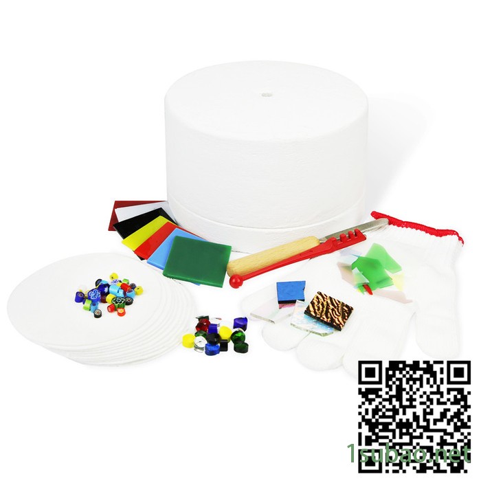 乐铭鑫1707006-5-4DIY工具热熔块28克装透明底白色六瓣花图案微波窑炉专业使用 刀具图7