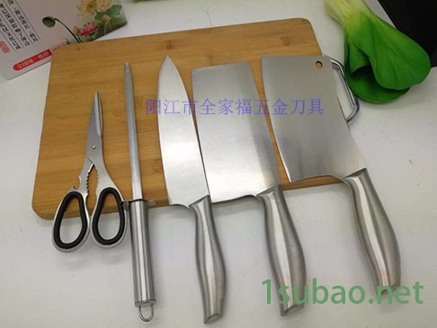 阳江不锈**具套装菜刀六件套   厂家批发礼品套刀  可激光logo图2