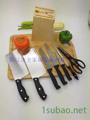 阳江厨房刀具组合 木座八件套刀Q-8001 厨房套刀图5