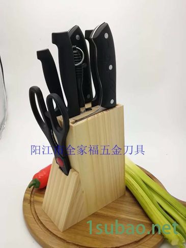 阳江厨房刀具组合 木座八件套刀Q-8001 厨房套刀图2