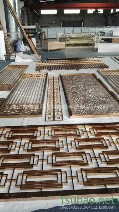电镀加工不锈钢香槟金屏风 红古铜屏风 玫瑰金屏风图3