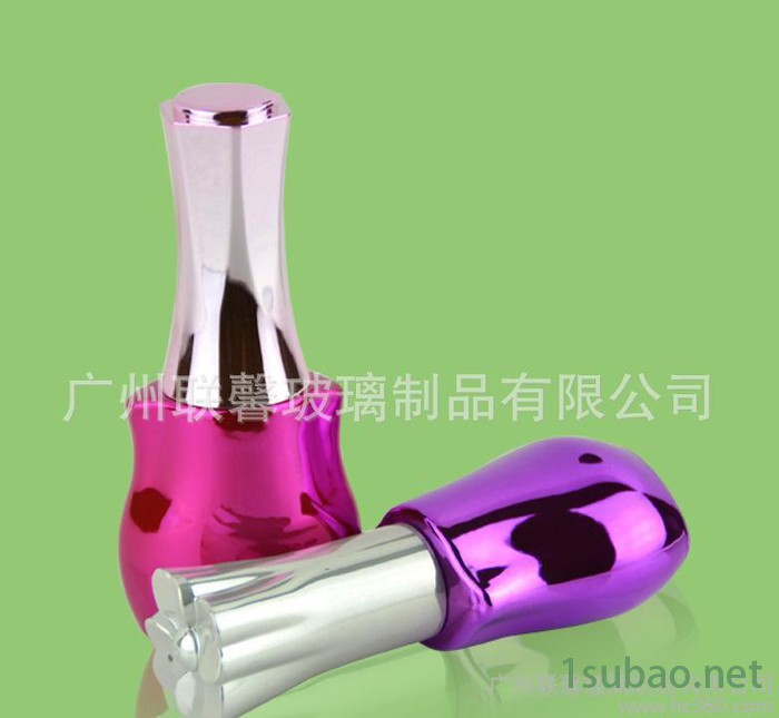 指甲油瓶盖子毛刷香水瓶 玻璃瓶光瓶喷涂电镀加工 甲油胶瓶图2