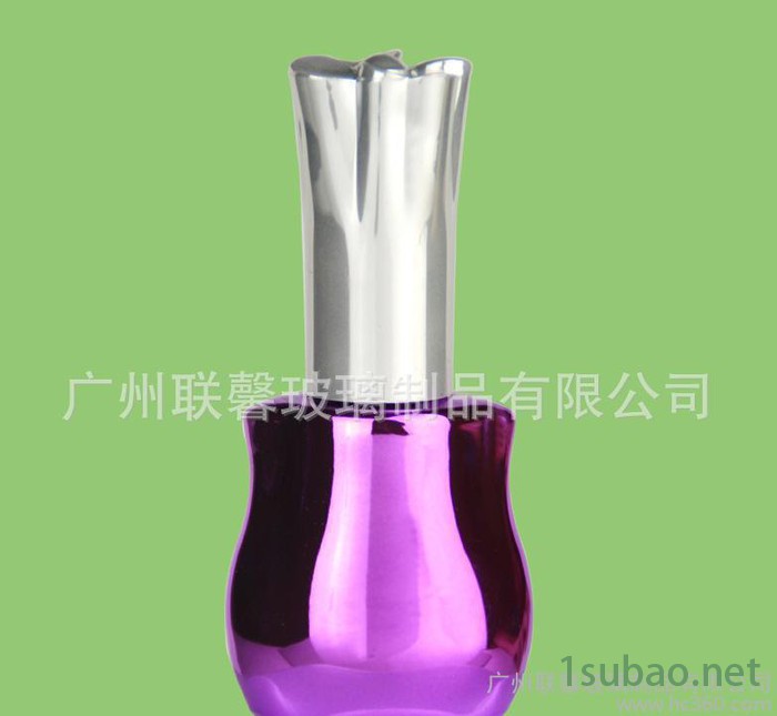 指甲油瓶盖子毛刷香水瓶 玻璃瓶光瓶喷涂电镀加工 甲油胶瓶图3