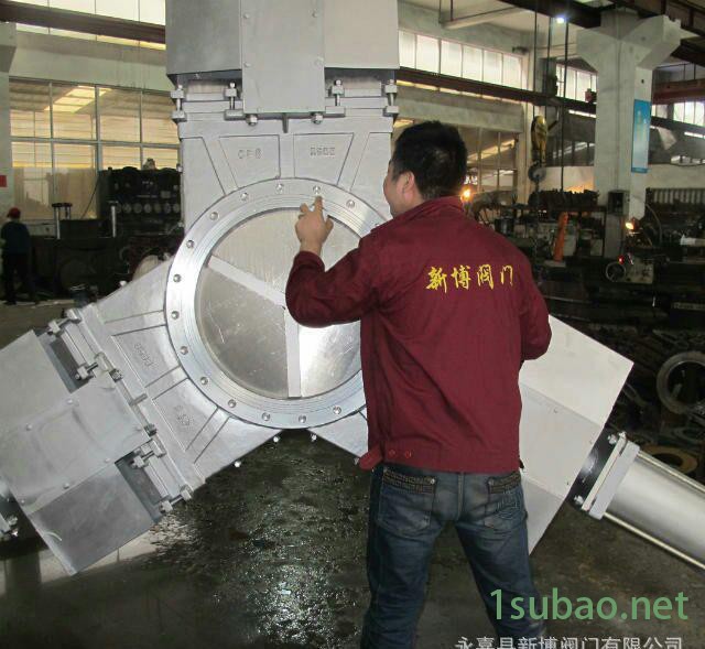 新博阀门 SKZ673W-10P 气动三开式刀型闸阀 污水阀门 对夹刀闸阀 电动三开式刀型闸阀图3