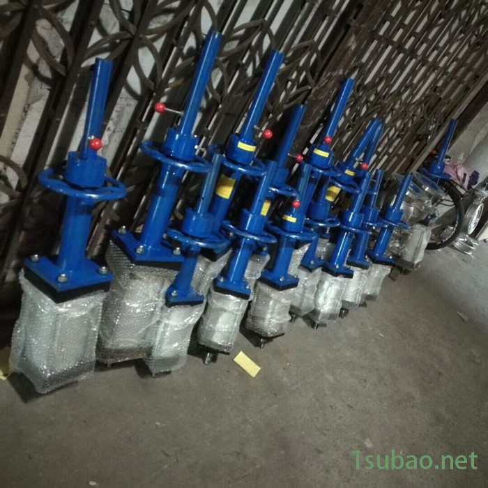 气动带手动铸钢硬密封刀闸阀PZ6S73H-10C  适用介质灰渣 浆液 圆形梅花型可选 气动带手轮刀型闸阀图4