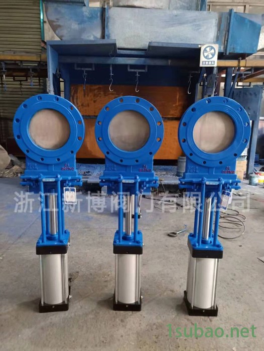 新博阀门生产  PZ673X-16C 气动刀型闸阀 刀闸阀 插板阀 硬密封刀型闸阀图2