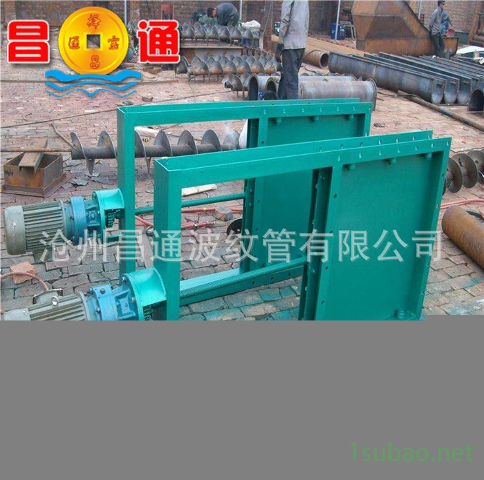 1000污水电动插板阀 四面软密封手动插板阀 波纹管圆口闸阀图3