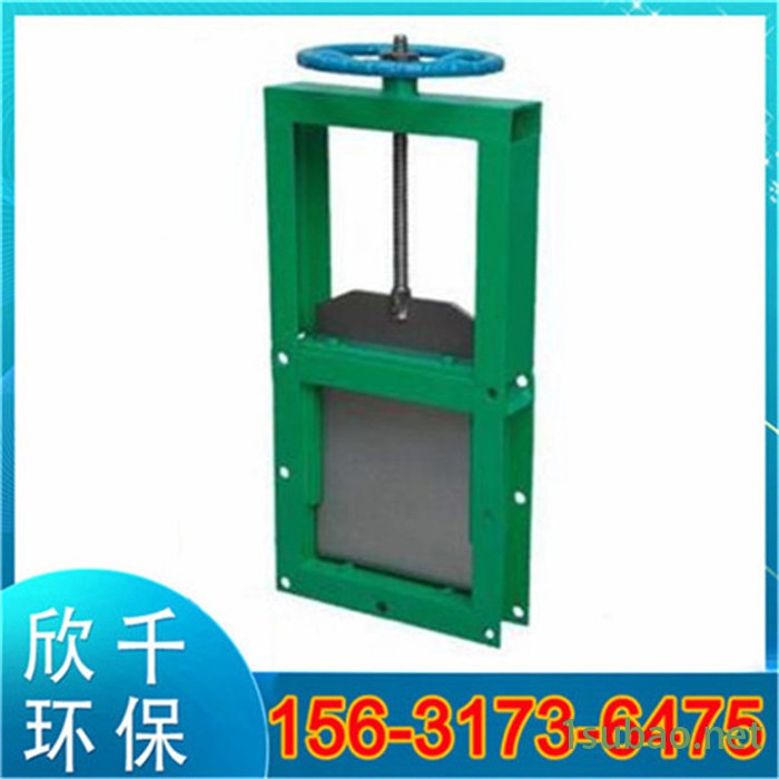 宁夏中卫国标双法兰手动闸阀-耐磨通风卸料插板阀-欣千环保专业生产图2