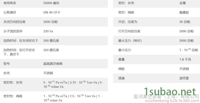 原装进口 德国普发 SVV 040 HM UHV 闸阀 手动 真空阀 真空泵配件图5