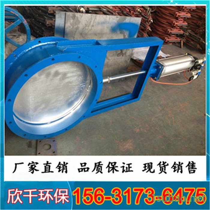 宁夏中卫国标双法兰手动闸阀-耐磨通风卸料插板阀-欣千环保专业生产图2