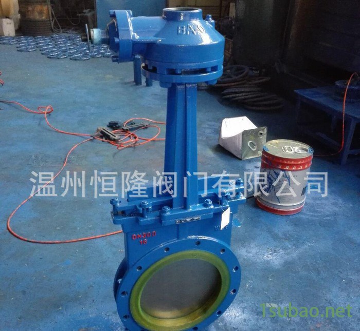 PZ573N伞齿轮驱动聚氨酯耐磨刀型闸阀 齿轮聚氨酯衬里刀闸图3