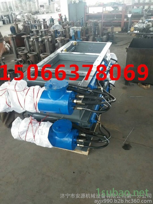 **电液动插板阀B=1200 电动液压平板闸阀  双缸驱动插板阀图6