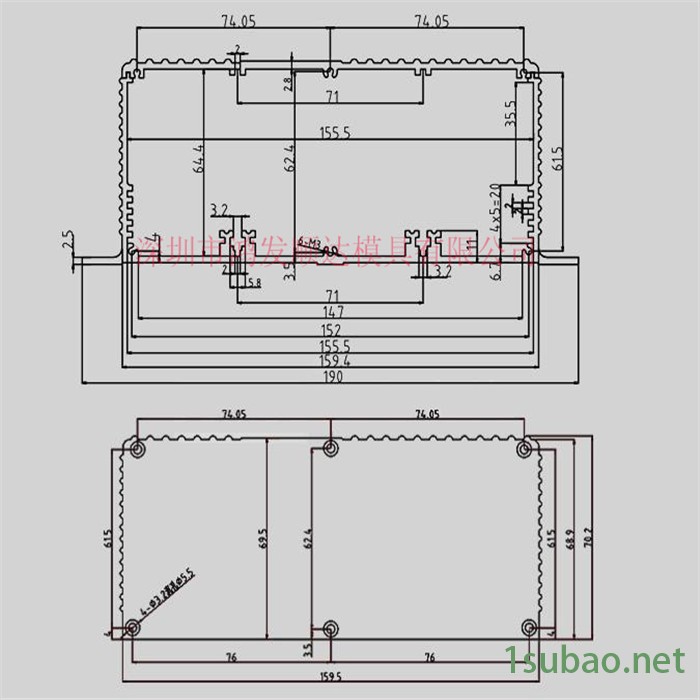 71X190X160铝型材外壳铝盒外壳开关小电源外壳逆变器外壳五金外壳铝型材外壳开模铝盒加工铝合金外壳订做铝壳订做铝外壳图1