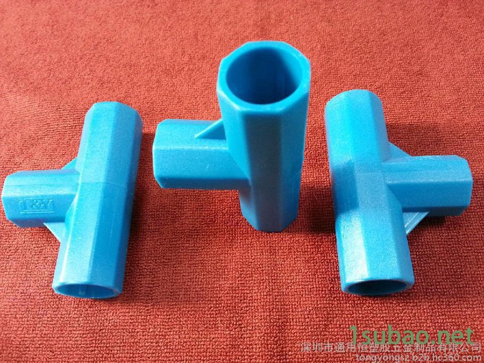 工厂直销16MM内径三通接头，展示架HDPE加厚四通，无纺布衣柜接头图3