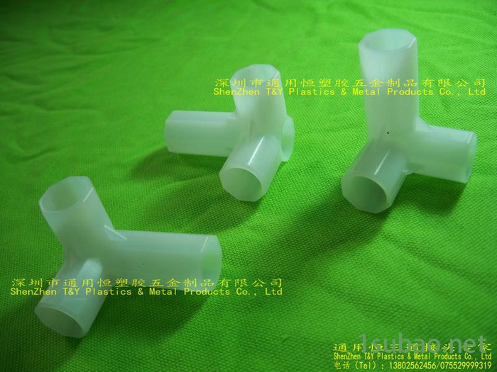 工厂直销16MM内径三通接头，展示架HDPE加厚四通，无纺布衣柜接头图5