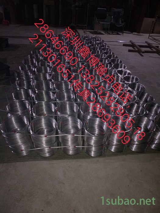 厂家供应激光冷水机冷水机盘管空气能热泵盘管自酿啤酒冷却盘管热交换盘管不锈钢蒸发器盘管不锈钢饮料设备盘管不锈钢套盘管图6