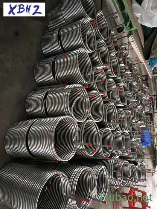 厂家定做太阳能不锈钢盘管换热器不锈钢自酿啤酒麦芽冷却盘管激光冷水机盘管不锈钢套盘管工业冷水机盘管不锈钢锅炉盘管不锈钢盘管图7