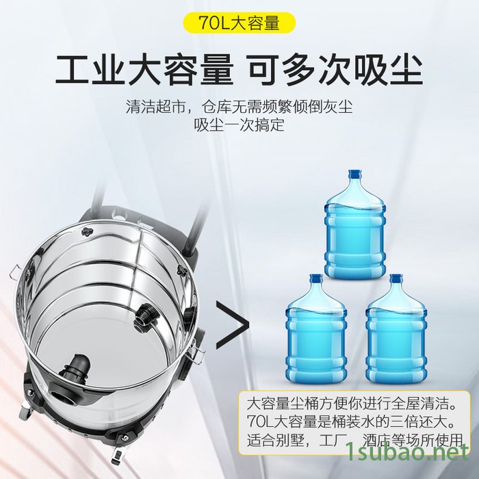工业吸尘器工厂车间粉尘干湿两用酒店商用大功率吸尘吸水机图2