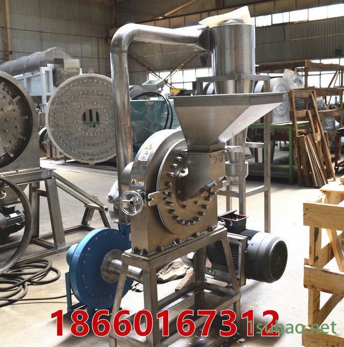 山东除尘式不锈钢食品粉碎机，五谷杂粮磨粉机，电动杂粮磨粉机图2