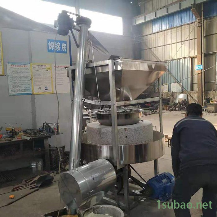 富德RL-50多功能杂粮石磨机小麦面粉石磨机厂家芝麻花生酱石磨机粗粮加工面粉石磨机图2