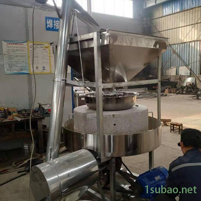 富德RL-50煎饼面糊石磨机杂粮面粉石磨机传统芝麻酱花生酱石磨机电动米浆肠粉石磨机图3