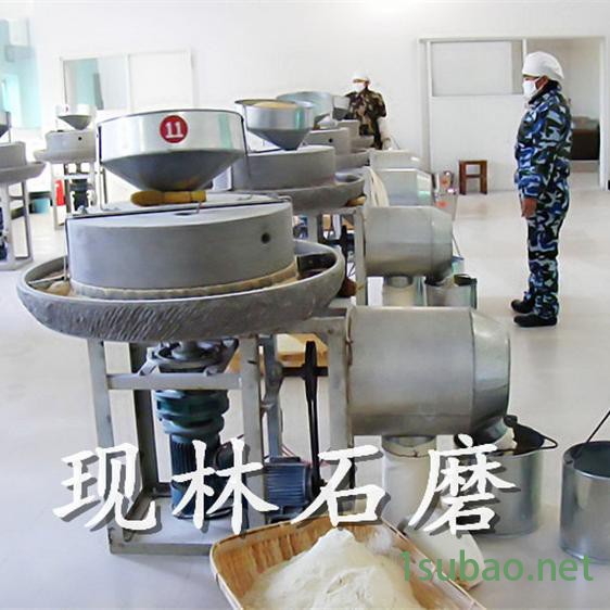 小麦面粉加工机械振动筛 电动石磨100全自动石磨面粉机 面粉石磨机组**电动面粉石磨机图2