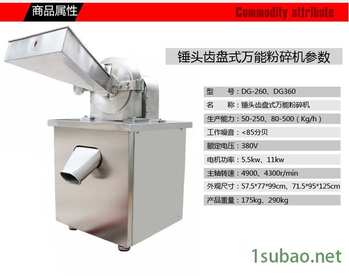 水冷式多功能粉碎机不锈钢商用小型中药材流水式磨粉机器图2