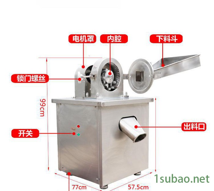 水冷式多功能粉碎机不锈钢商用小型中药材流水式磨粉机器图3