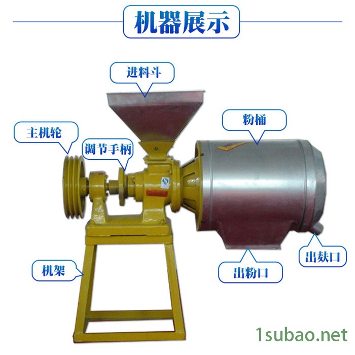 中药磨粉机 多功能环保磨面机 粗细粮面粉机磨面机图5