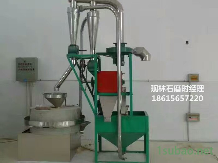 现林石磨 石磨机  电动石磨 100杂粮面粉石磨不锈钢接料盘 半自动石碾全自动风机石磨面粉机图8
