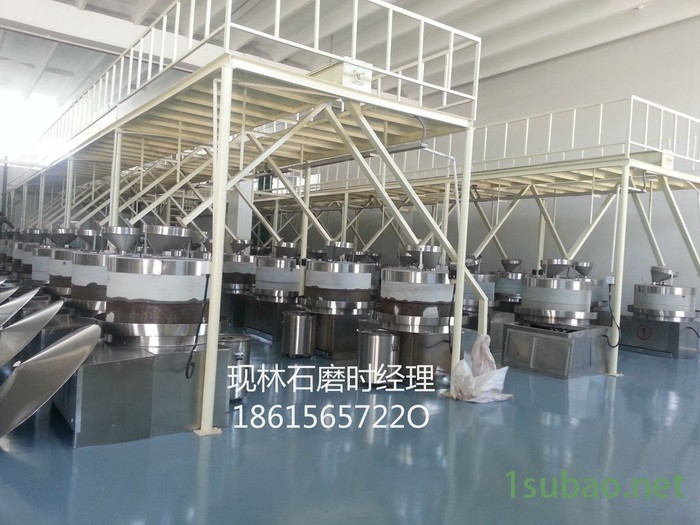 电动石磨面粉机 豆腐豆浆石磨机 石磨香油芝麻酱机石磨香油机 天然气液化气炒锅  水洗芝麻机 香油成套设备齐全图2