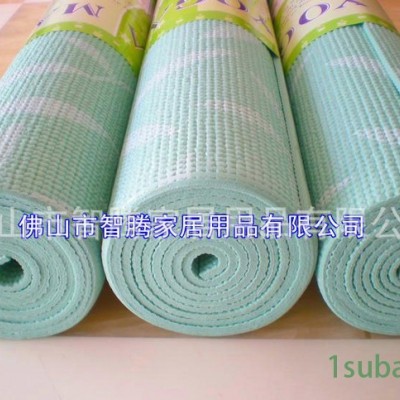 智腾牌环保PVC印花瑜伽（粉绿色+白色竹叶）PVC瑜伽垫6M