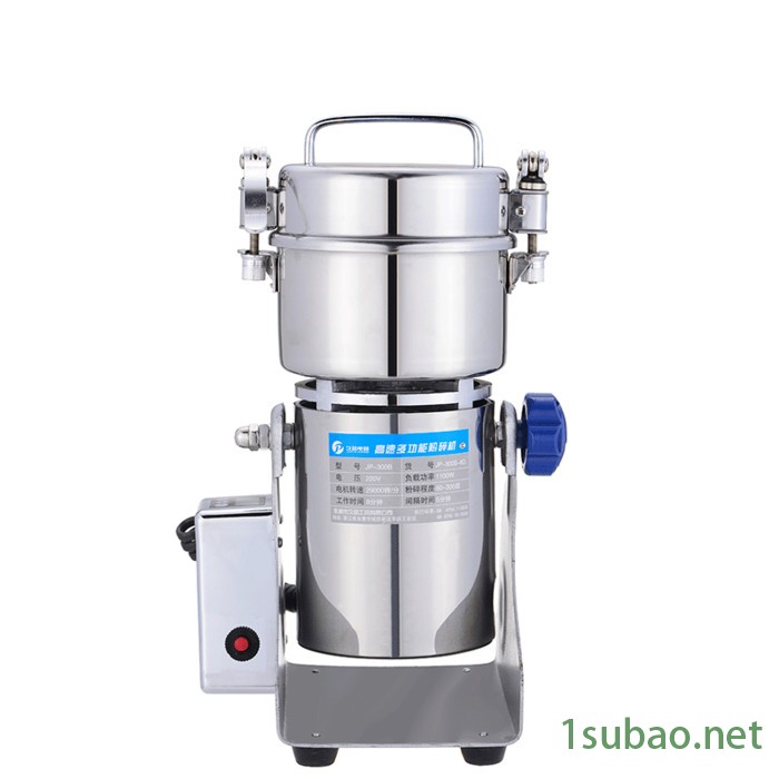 久品牌300B-8D中药粉碎机五谷杂粮磨粉机不锈钢干磨超细研磨机家用小型打粉机图2